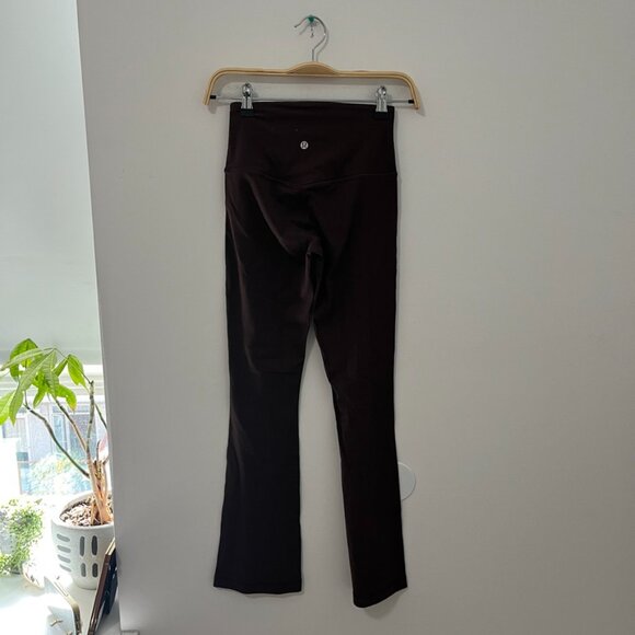 Lululemon Chocolate Brown Ribbed Flare Leggings Size 4 - Picture 6 of 6